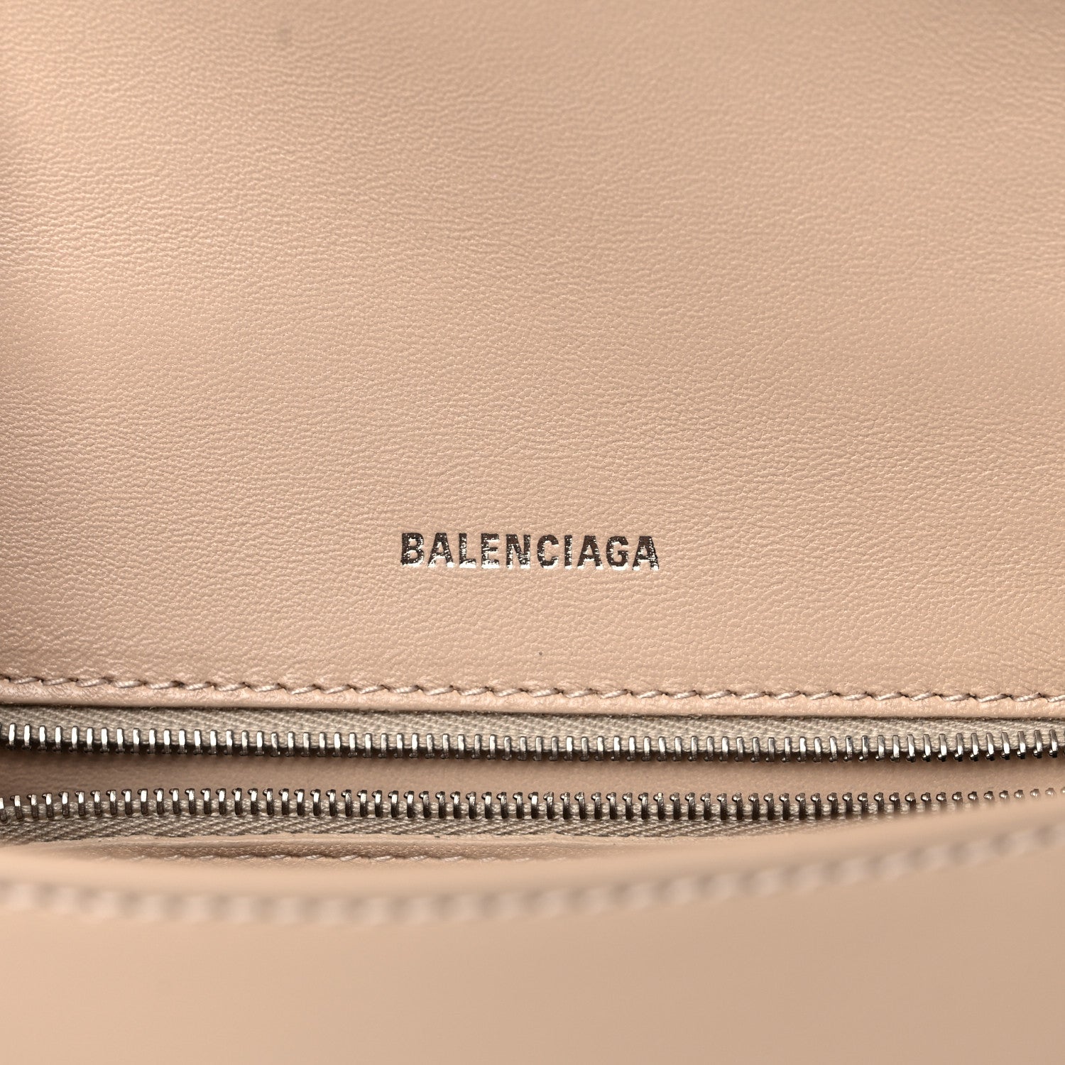 Balenciaga Shiny Box Calfskin Small Hourglass Top Handle Bag Light Beige 6 of 9