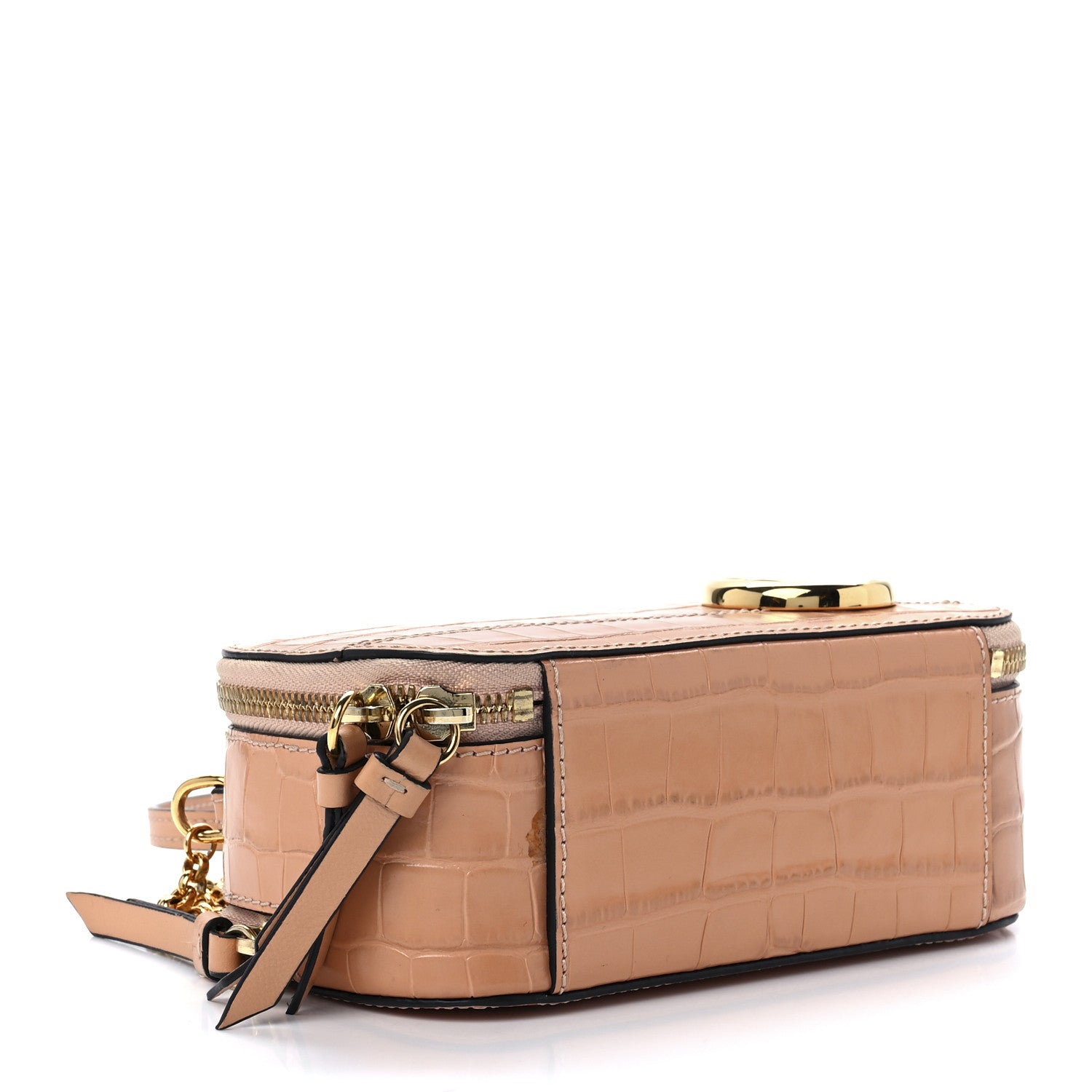 Chloe Calfskin Crocodile Embossed Mini C Vanity Bag Nut 5 of 15