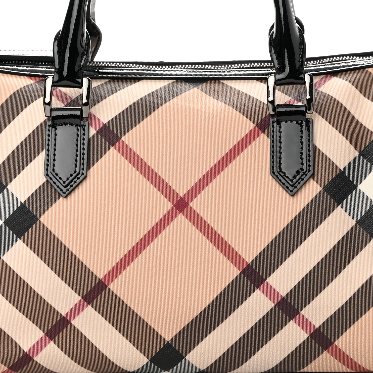 Burberry Supernova Check Patent Small Chester Bowling Bag Black 8 of 14
