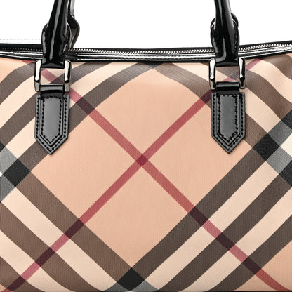 Burberry Supernova Check Patent Small Chester Bowling Bag Black 8 of 14