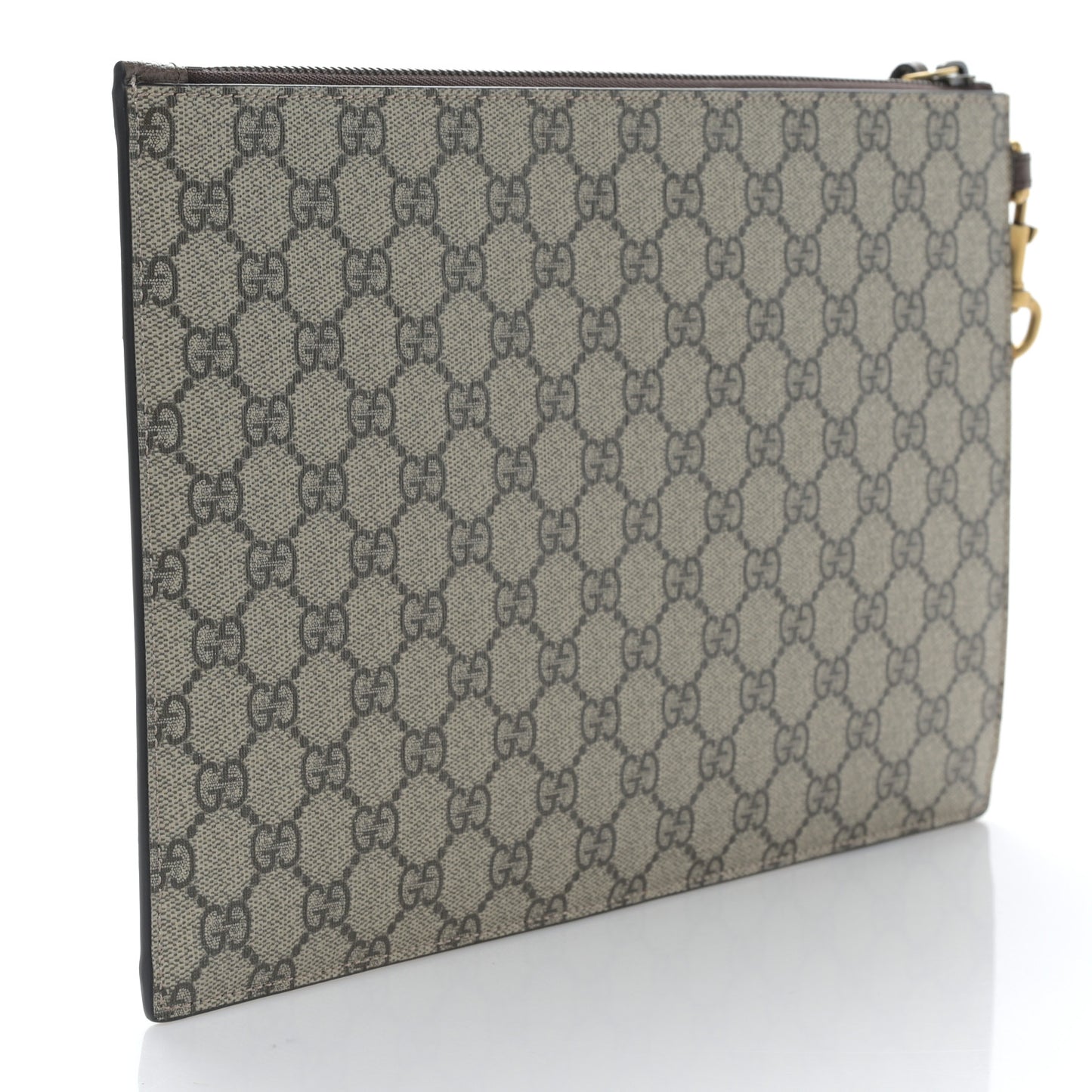 GG Supreme Monogram Neo Vintage Zip Wristlet Pouch Beige New Acero Crop