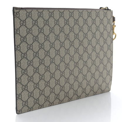 Gucci GG Supreme Monogram Neo Vintage Zip Wristlet Pouch Beige New Acero Crop 3 of 8