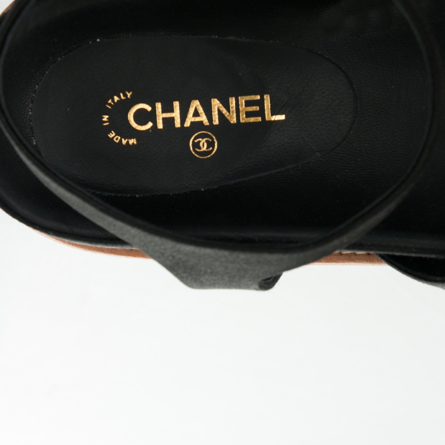 Chanel Satin Lambskin Chain Flat Sandals 39 Black 7 of 8