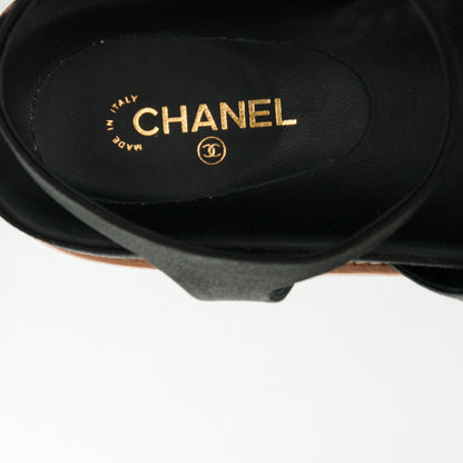 Chanel Satin Lambskin Chain Flat Sandals 39 Black 7 of 8