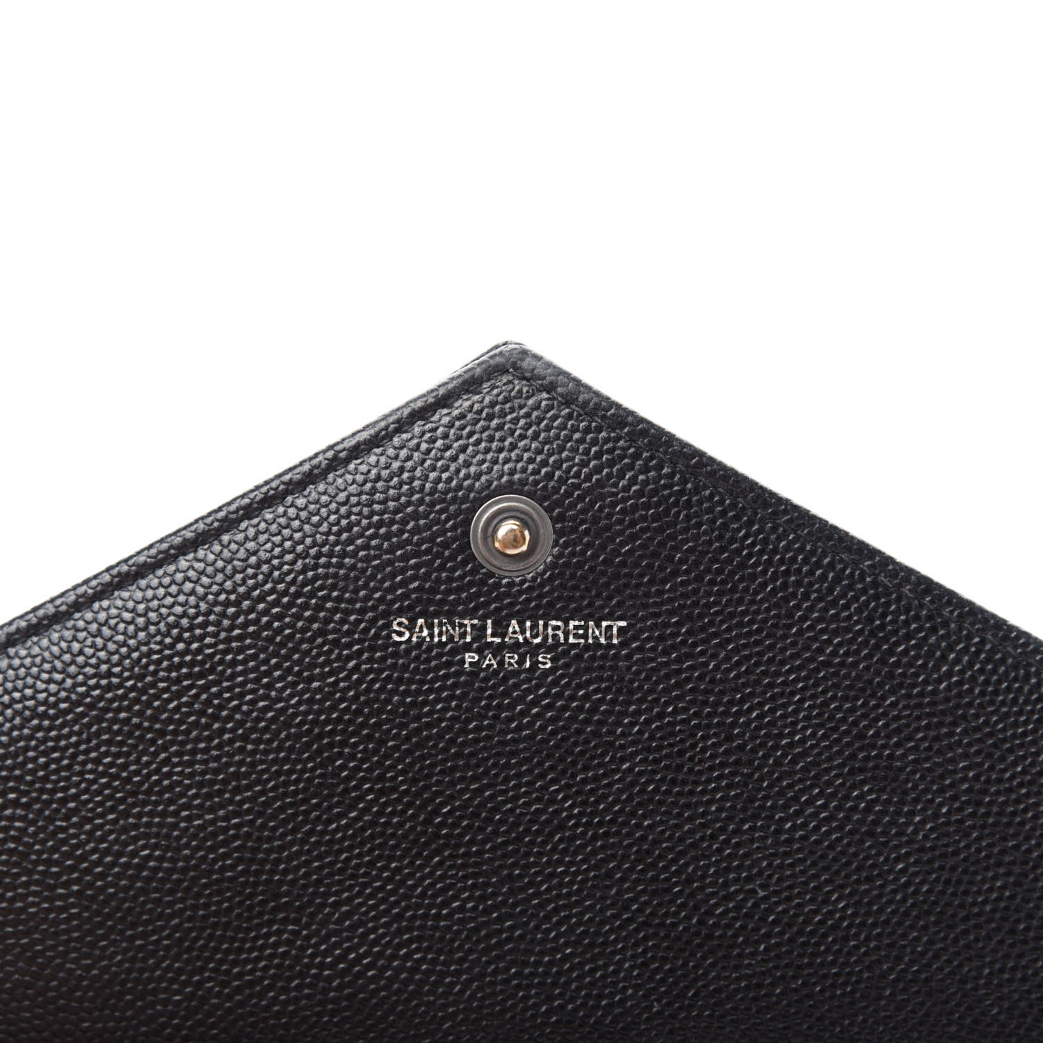 Saint Laurent Grain De Poudre Matelasse Chevron Monogram Chain Wallet Black 8 of 11