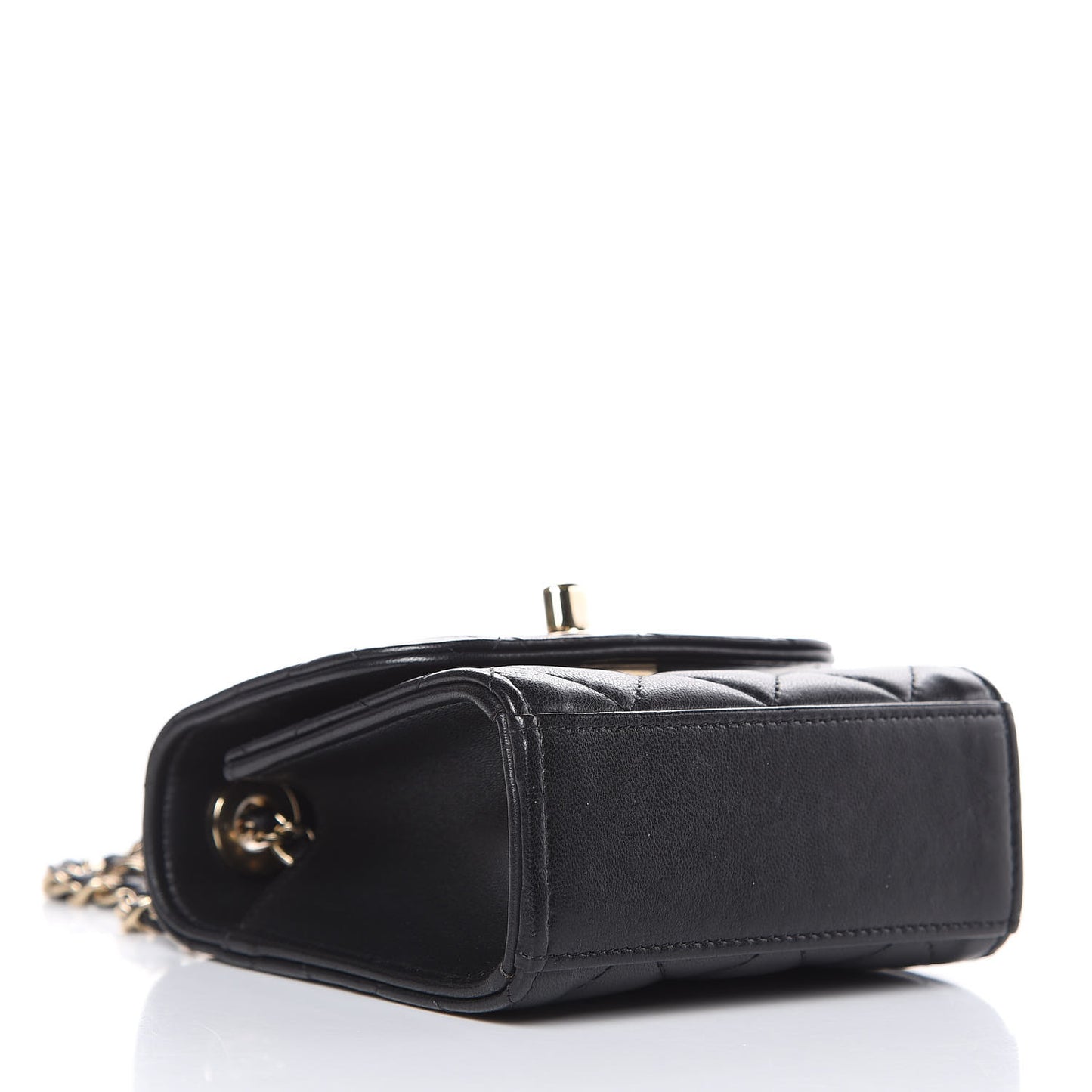 Lambskin Quilted Mini Trendy CC Chain Wallet Black