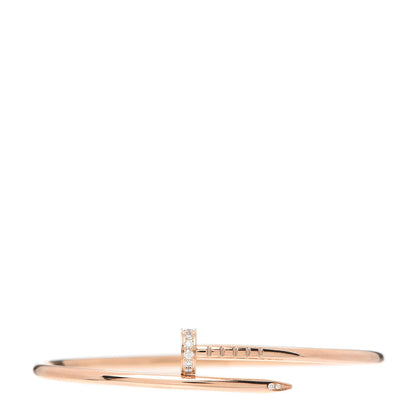 Cartier 18K Pink Gold Diamond Small Juste Un Clou Bracelet 16 1 of 7