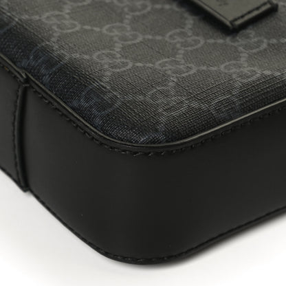 Gucci GG Supreme Monogram Appia Calfskin Web Small Camera Messenger Bag Black Grey 11 of 12