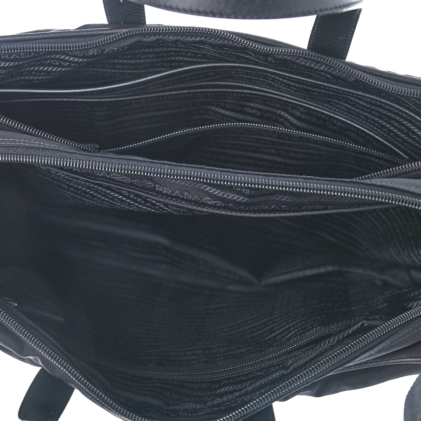 Tessuto Nylon Saffiano Briefcase Black