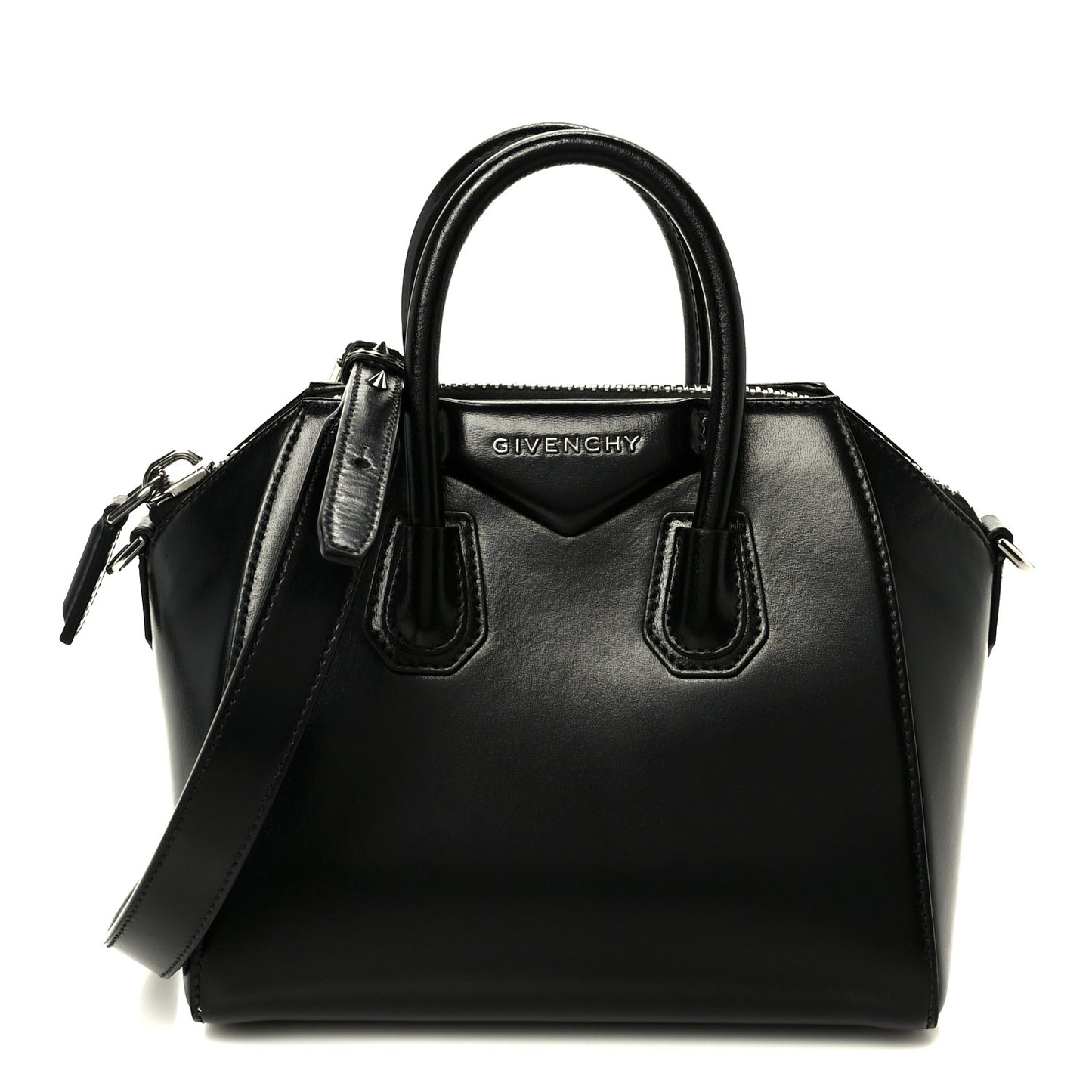 Shiny Lord Calfskin Mini Antigona Black