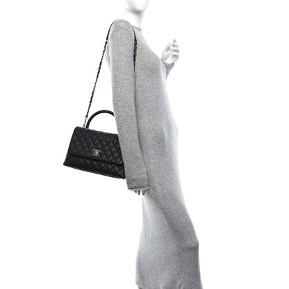 Chanel Caviar Quilted Small Coco Handle Flap Black 2 of 11