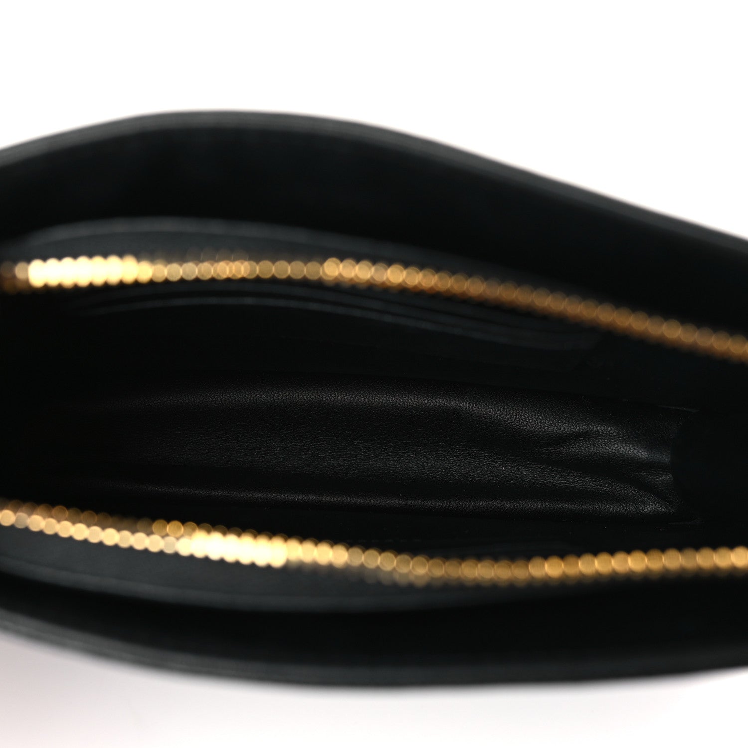 Christian Dior Calfskin Cannage Caro Zipped Pouch With Chain Black 5 of 9
