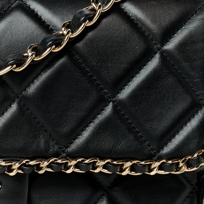 Chanel Crumpled Calfskin Medium Chain All Over Flap Black 9 of 11