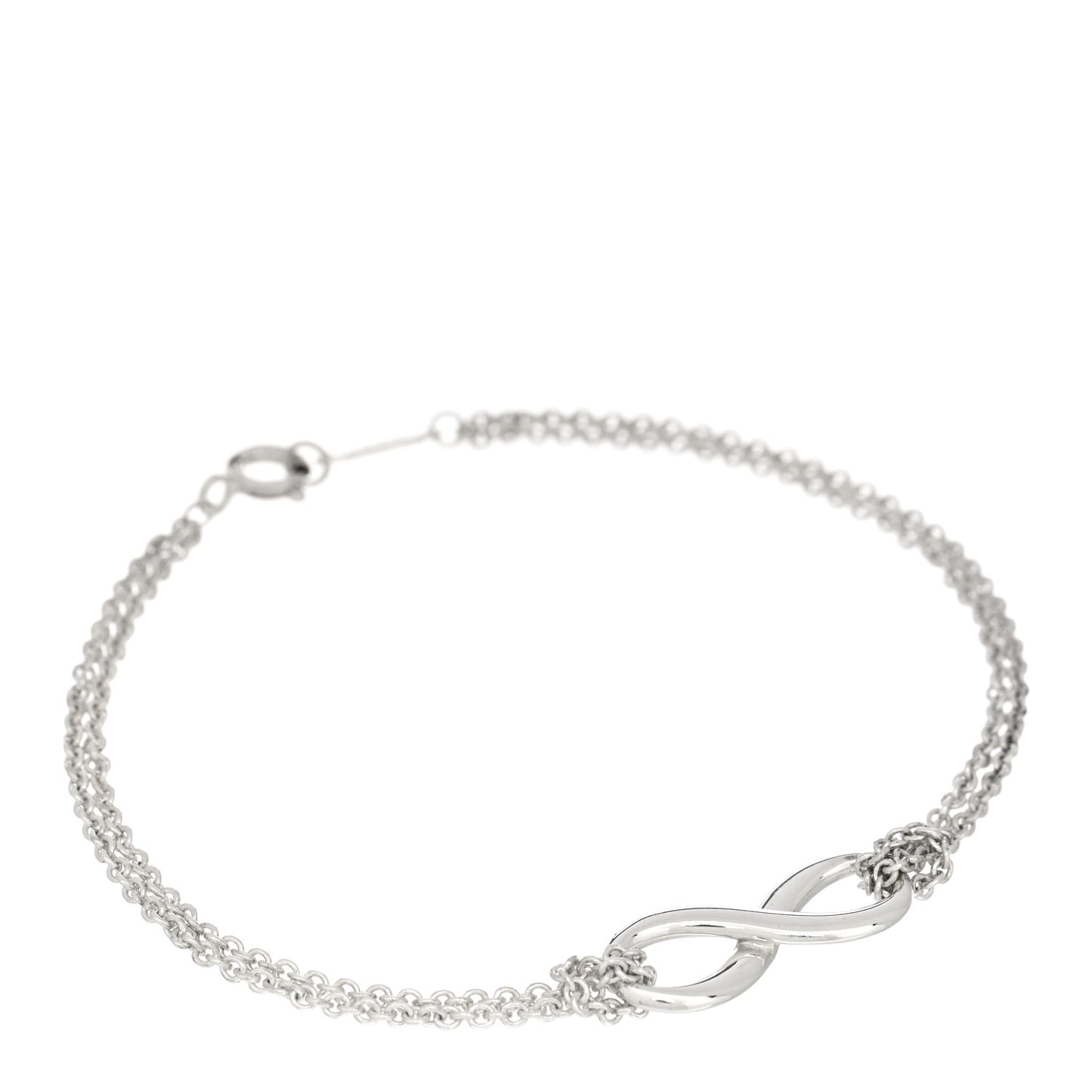 Sterling Silver Infinity Double Chain Bracelet