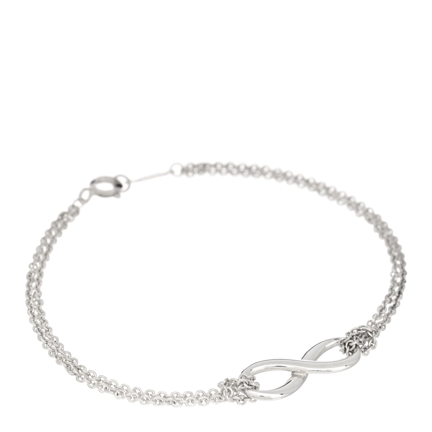 Tiffany Sterling Silver Infinity Double Chain Bracelet 1 of 3