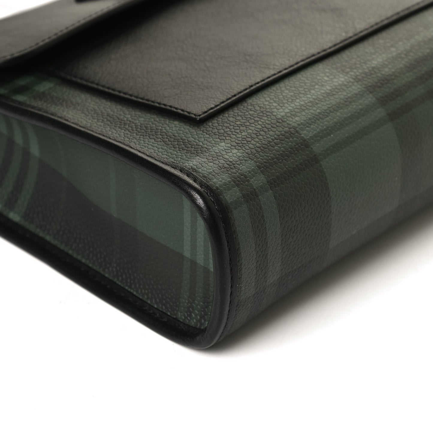 Printed Eco Scotchgrain Calfskin Tartan Antony Messenger Crossbody Black Green