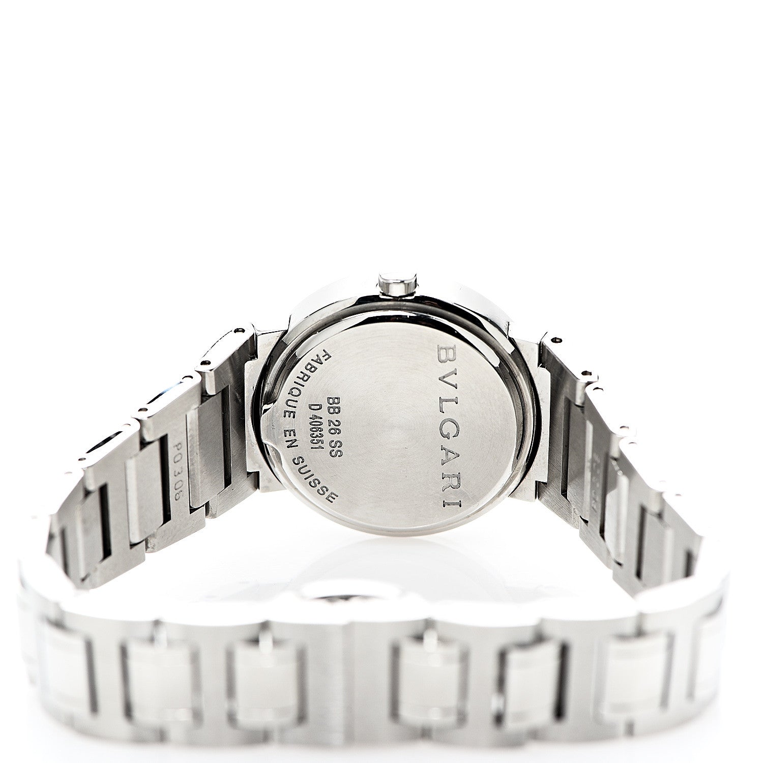 Bulgari Stainless Steel Pink Mother of Pearl 26mm Quartz Watch 4 of 6