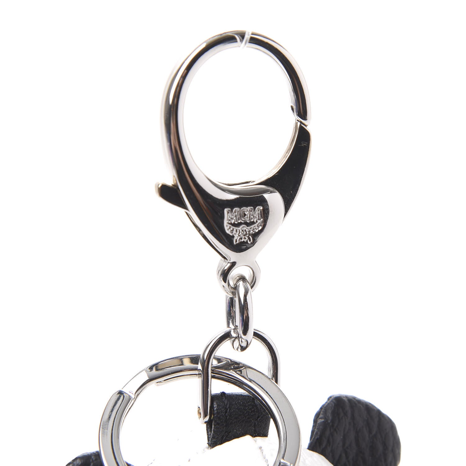 MCM Visetos Panda Animal Key Ring Bag Charm Black White 3 of 3