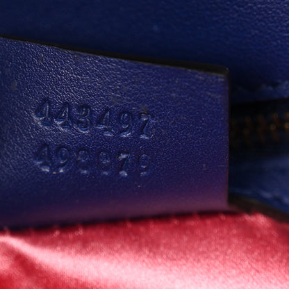 Gucci Velvet Matelasse Deer Embroidered Small GG Marmont Shoulder Bag Cobalt 7 of 10