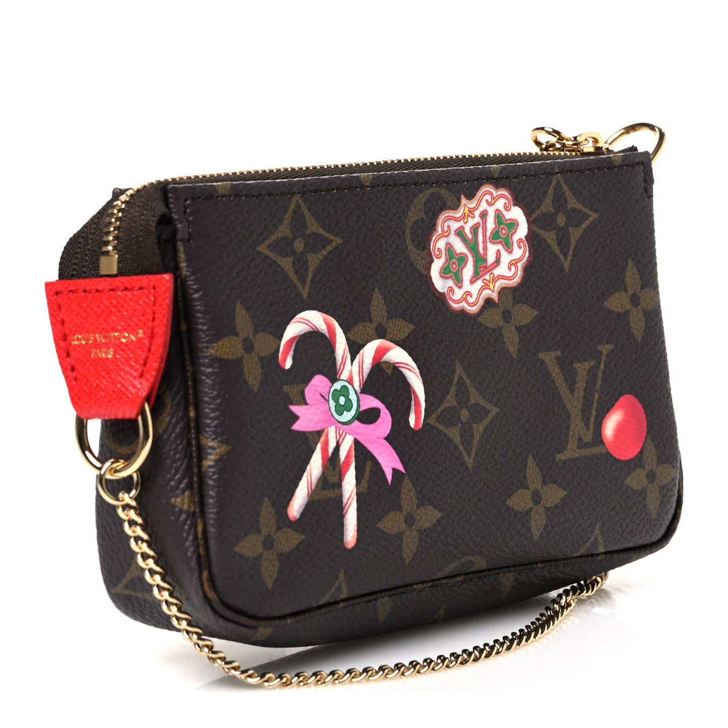 Monogram 2024 Christmas Animation Candy Factory Mini Pochette Accessories Candy Red