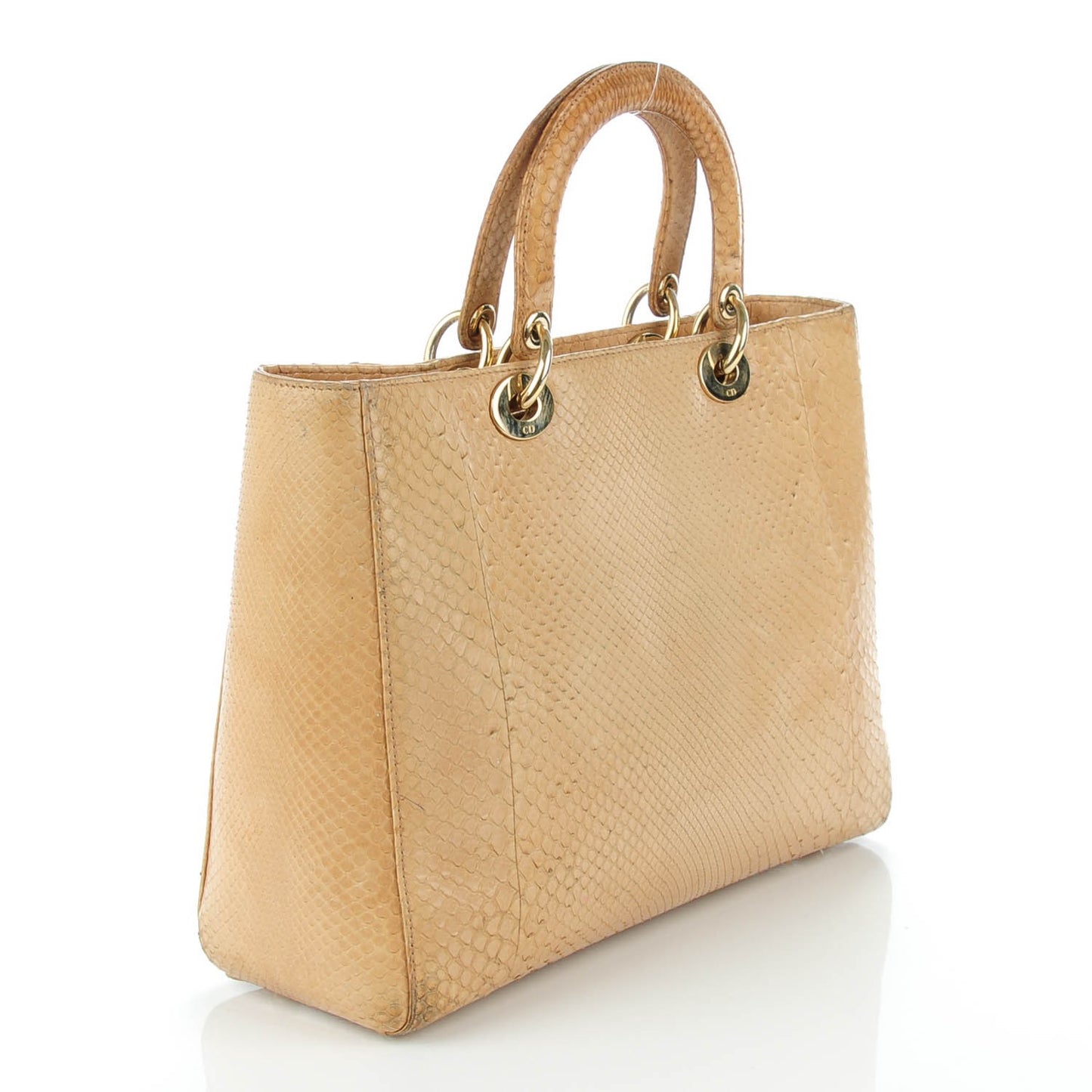 Python Large Lady Dior Beige