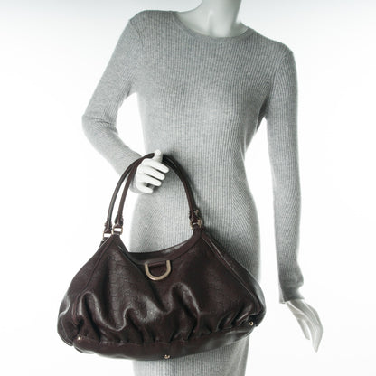Gucci Guccissima Large D Gold Shoulder Bag Chocolate 2 of 7