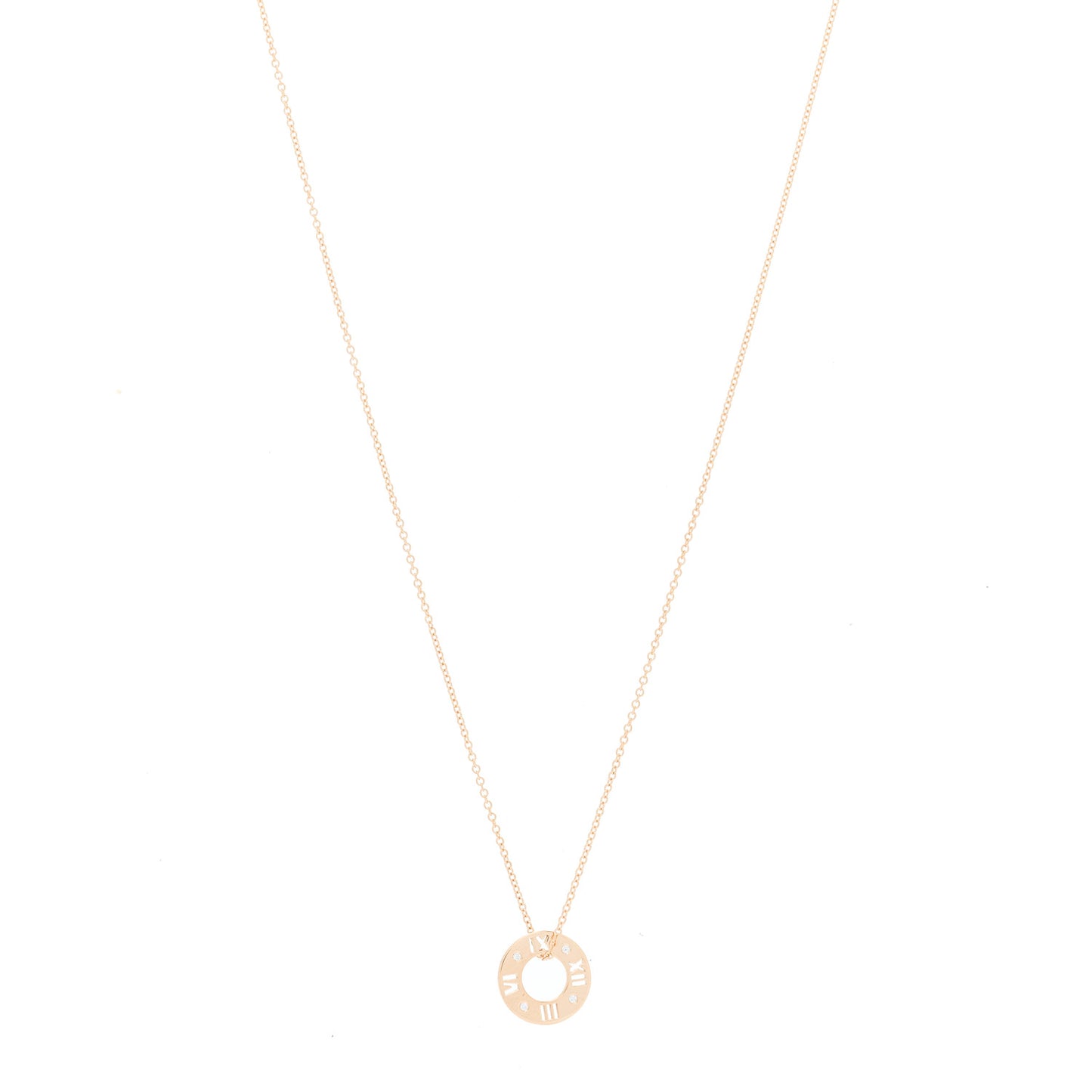 18K Rose Gold Diamond Atlas Pierced Pendant Necklace