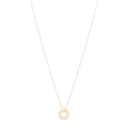 Tiffany 18K Rose Gold Diamond Atlas Pierced Pendant Necklace 1 of 5