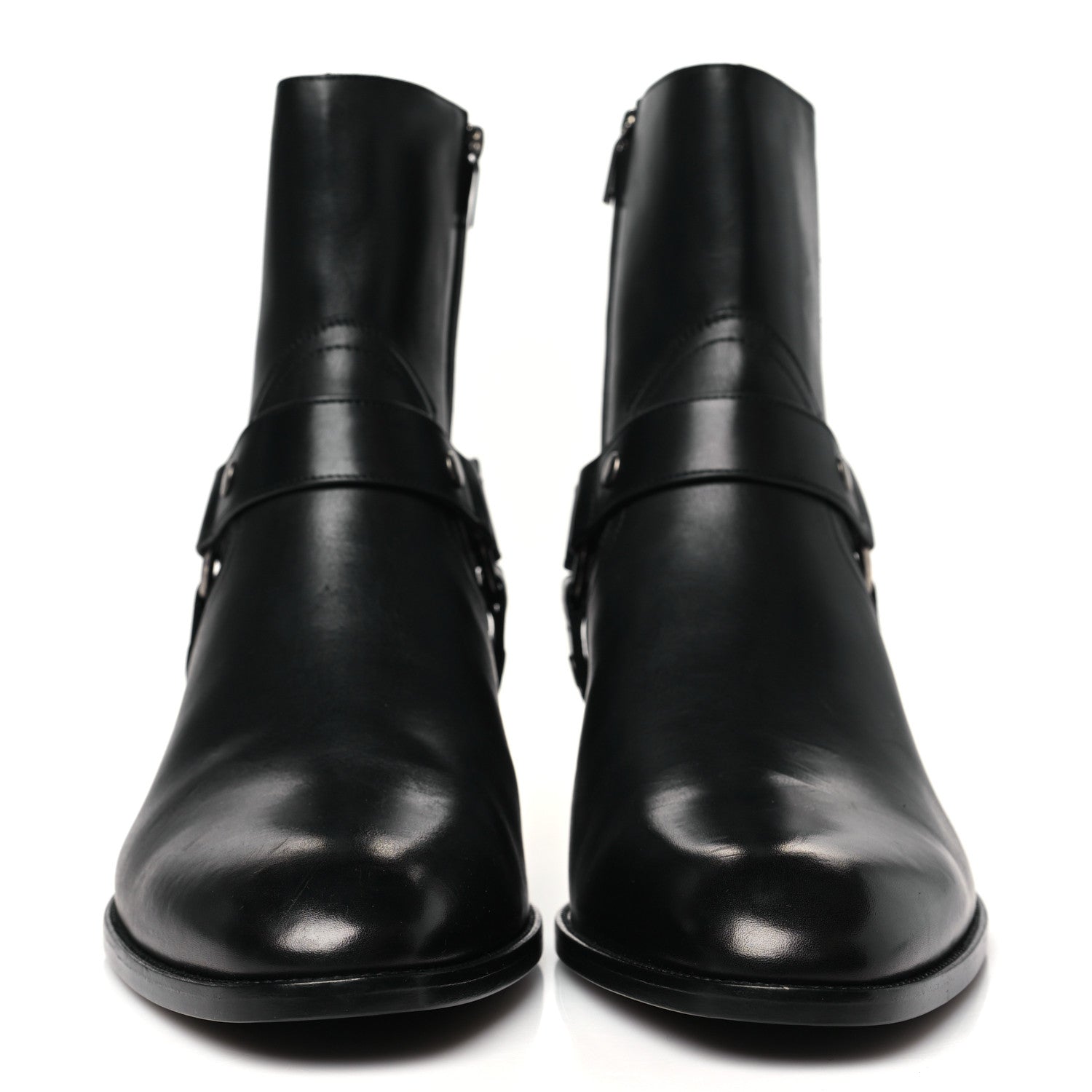 Saint Laurent Calfskin Mens Wyatt Marrakesh Harness Ankle Boots 43 Black 3 of 10