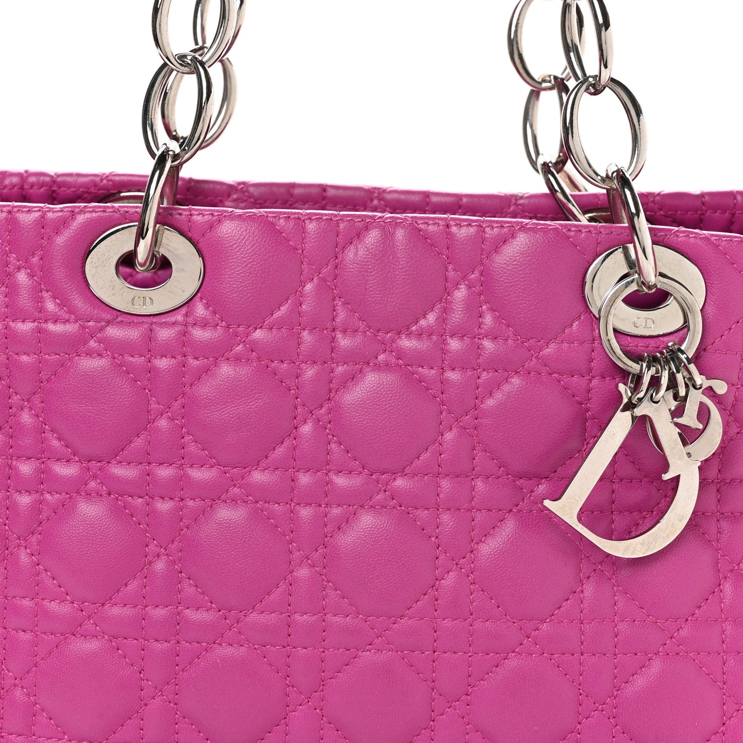 Lambskin Cannage Small Dior Soft Shopping Tote Rose Sorbet