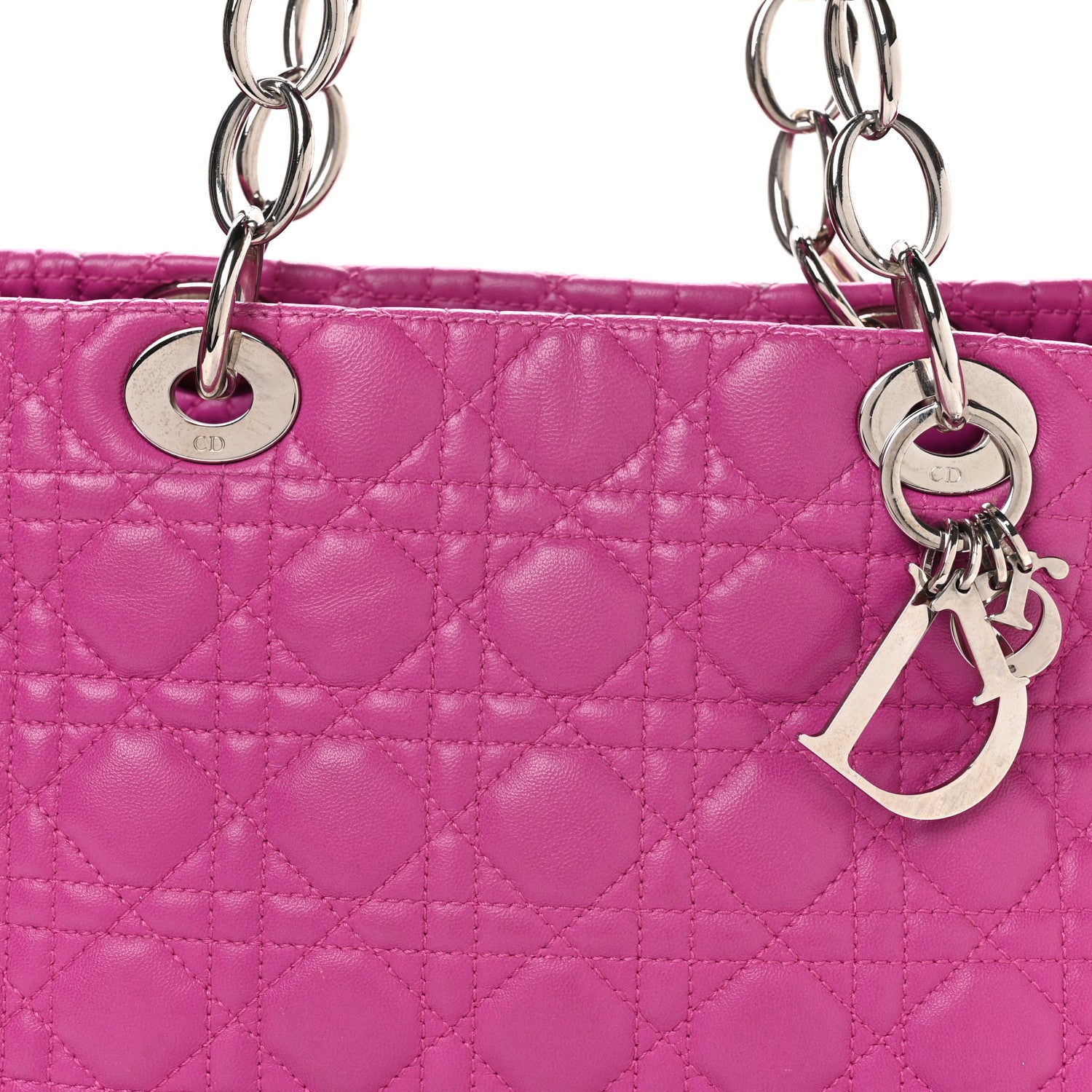 Christian Dior Lambskin Cannage Small Dior Soft Shopping Tote Rose Sorbet 8 of 10