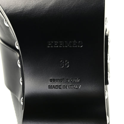 Hermes Calfskin Calya Mules 36 Black 6 of 8