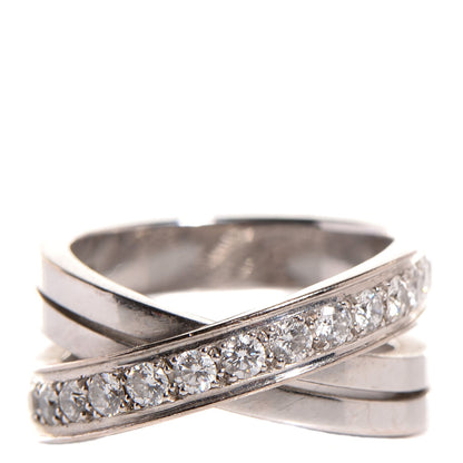 Cartier 18K White Gold Diamond 9mm Paris Nouvelle Vague Ring 48 4.5 1 of 7