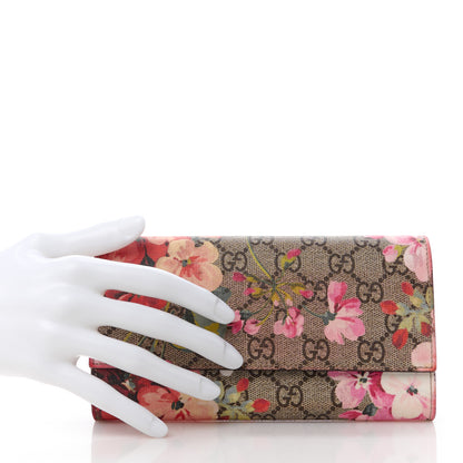 Gucci GG Supreme Monogram Blooms Continental Wallet Beige Multicolor Dry Rose 2 of 11
