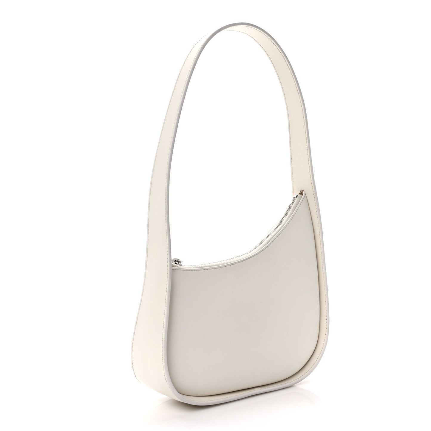 Smooth Calfskin Half Moon Shoulder Bag New Ivory
