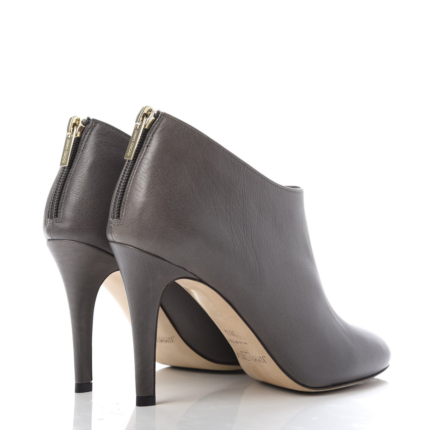 Grained Calfskin Mendez Ankle Boots 36.5 Light Quartz