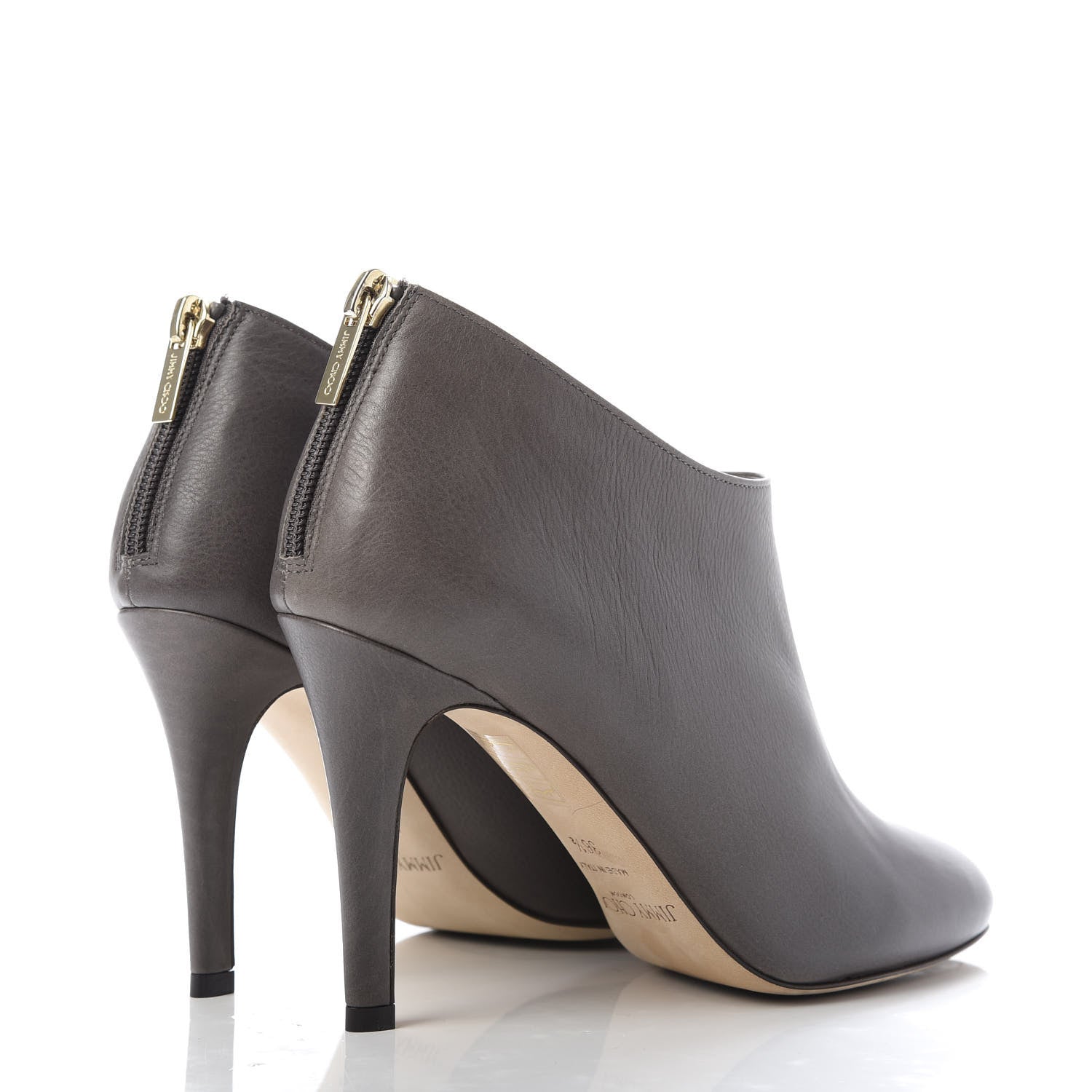 Jimmy Choo Grained Calfskin Mendez Ankle Boots 36.5 Light Quartz 4 of 9