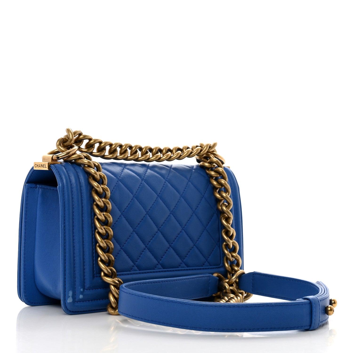 Chanel Lambskin Quilted Small Boy Flap Blue 3 of 11