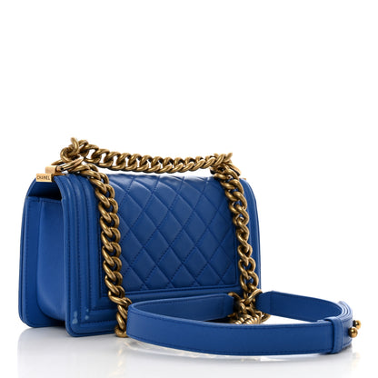 Chanel Lambskin Quilted Small Boy Flap Blue 3 of 11