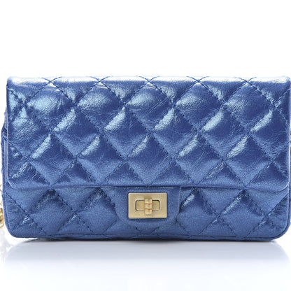 Chanel Metallic Aged Calfskin Quilted 2.55 Reissue Flap Belt Bag Blue 7 of 9