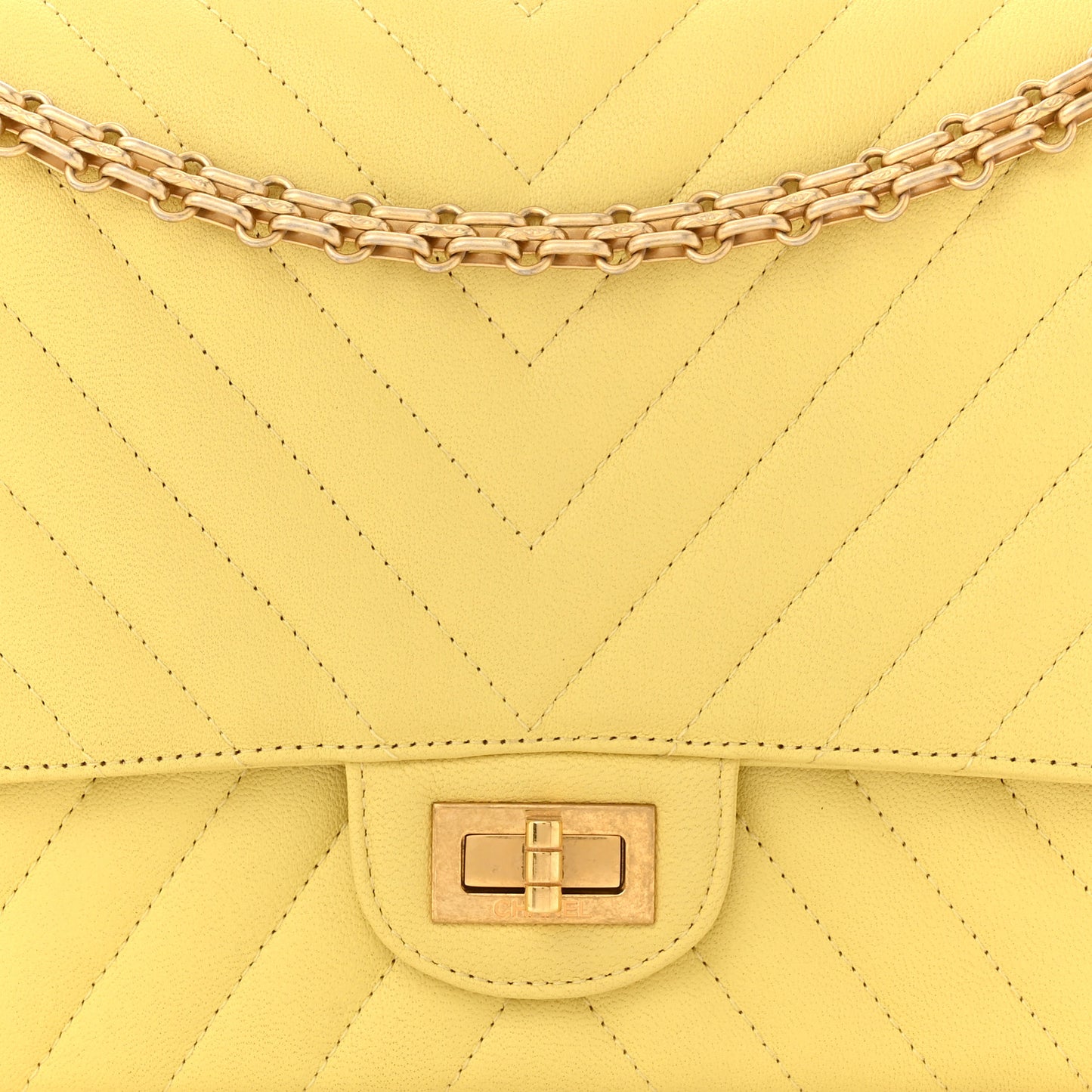 Sheepskin Chevron Quilted 2.55 Reissue 226 Flap Yellow