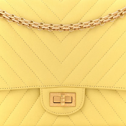 Chanel Sheepskin Chevron Quilted 2.55 Reissue 226 Flap Yellow 8 of 11