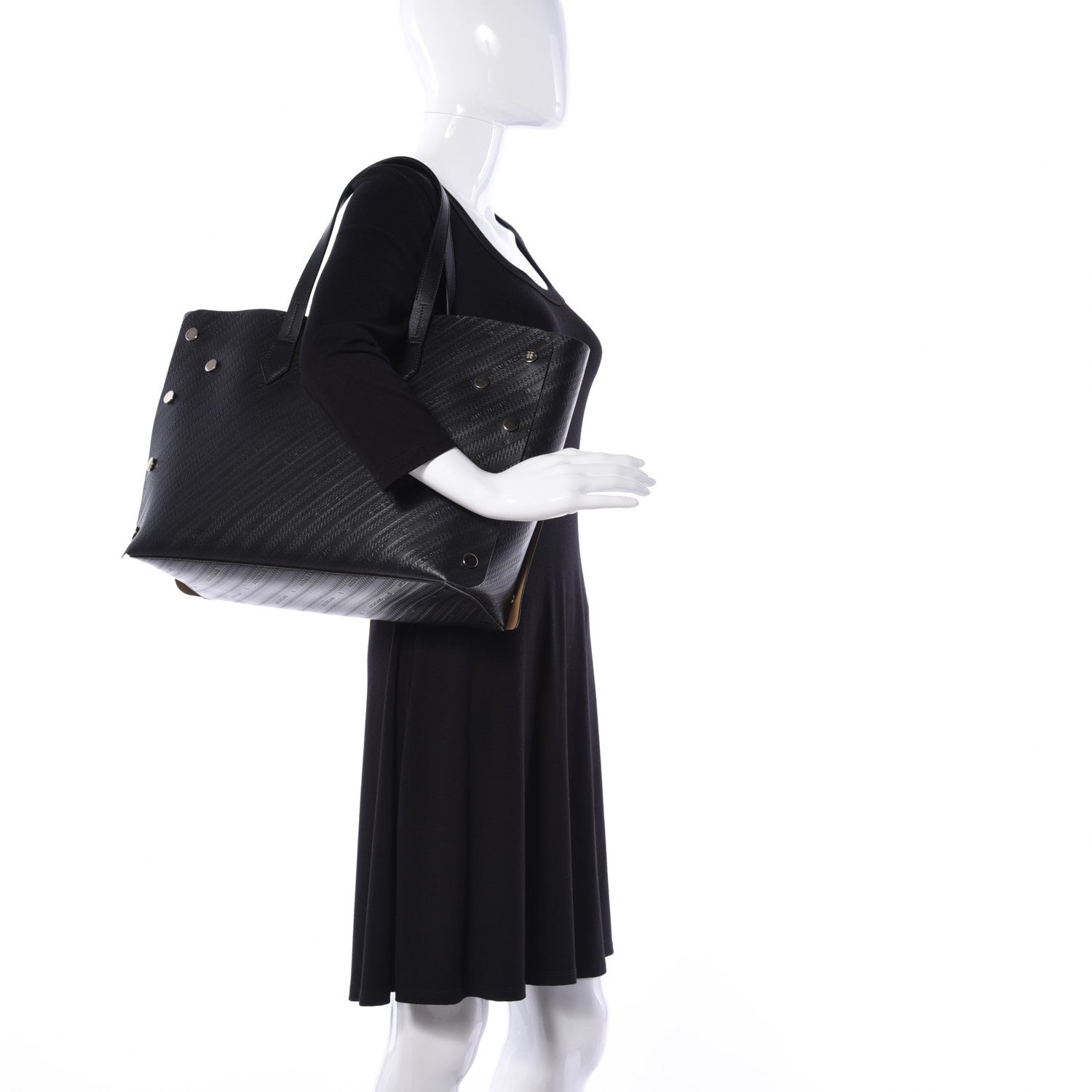 Givenchy Calfskin Chain Embossed Medium Bond Shopper Tote Black 2 of 8