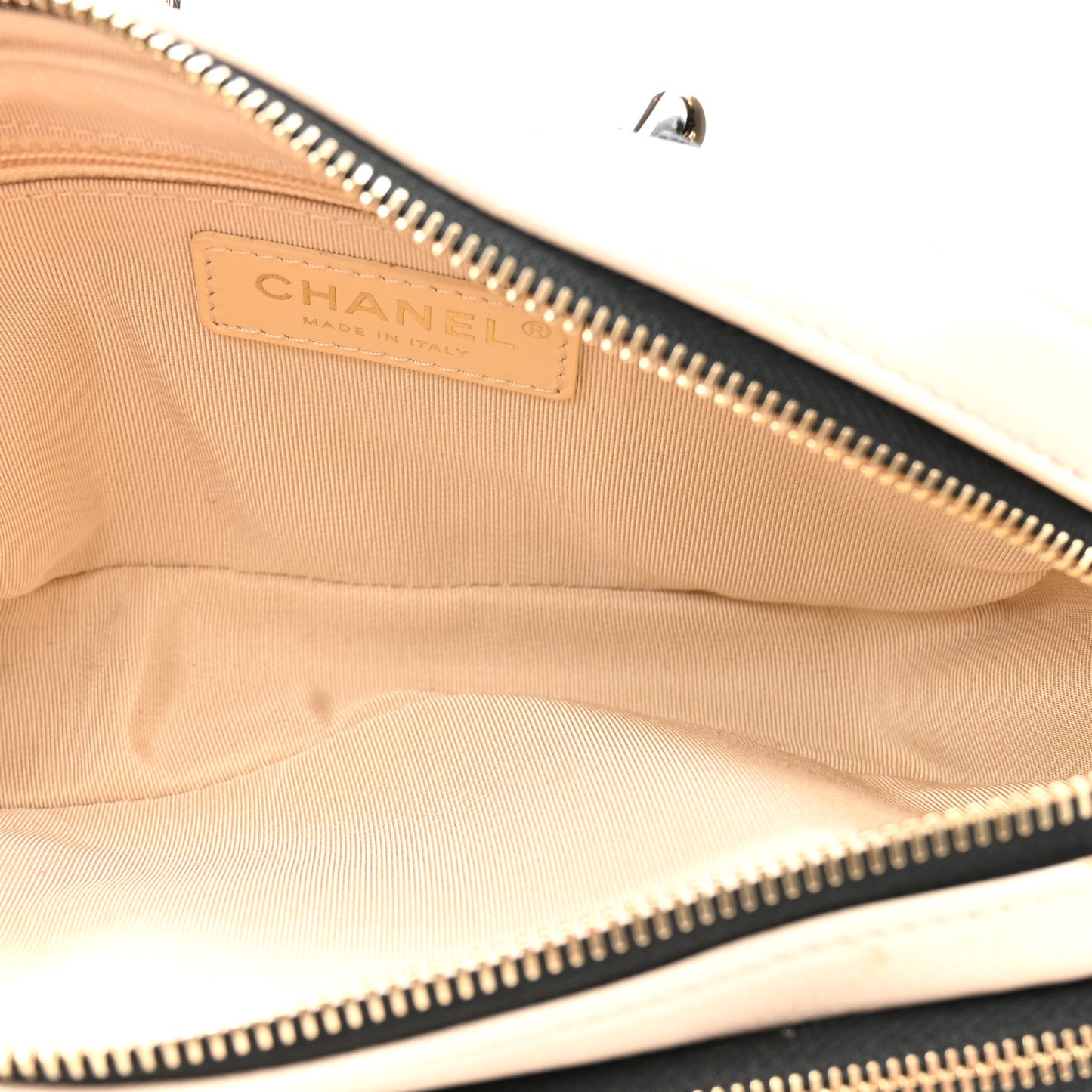 Goatskin Quilted Waist Bag Beige White Black