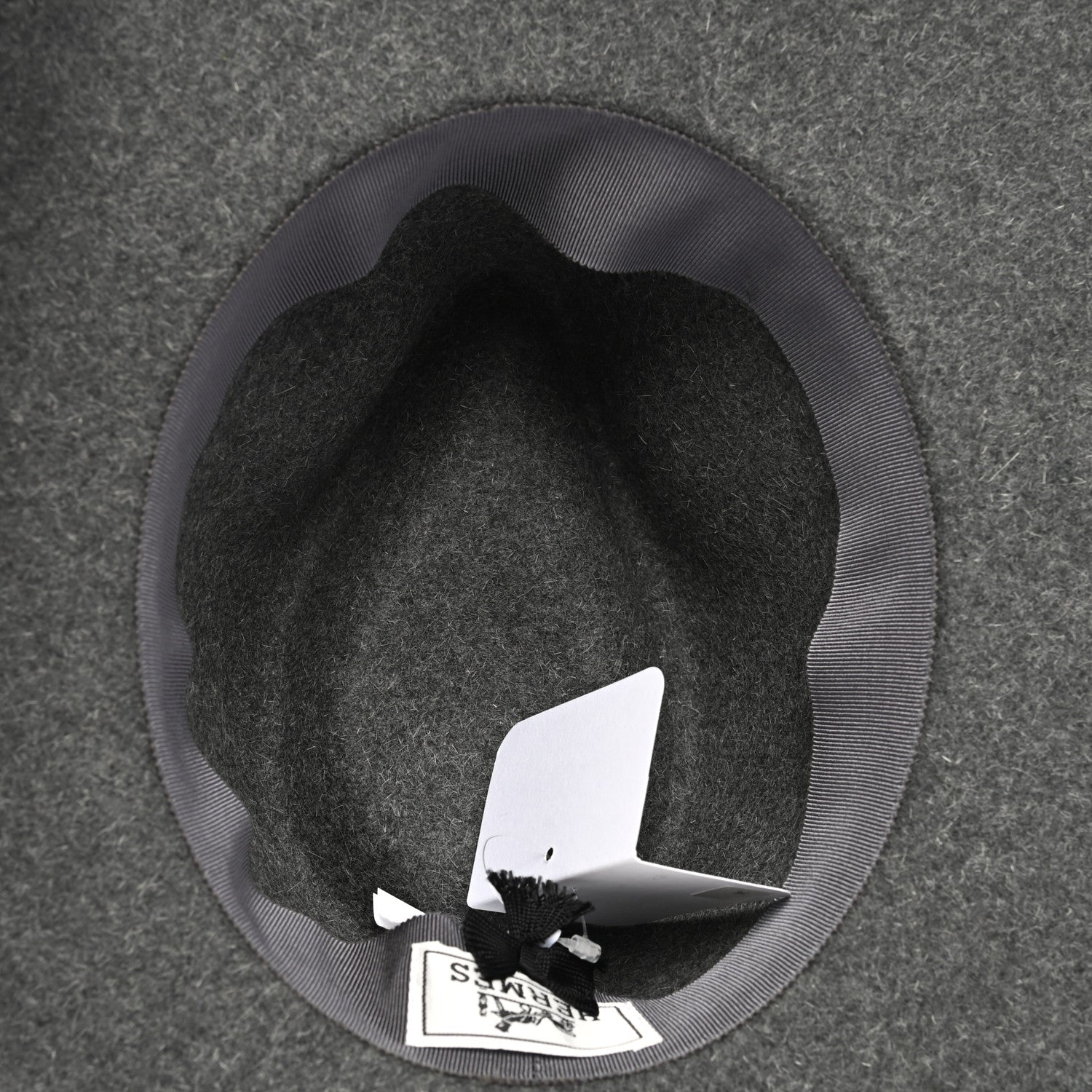 Hermes Rabbit Felt Lacquered Palladium Faubourg Hat Charbon 7 of 8