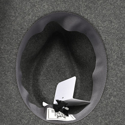 Hermes Rabbit Felt Lacquered Palladium Faubourg Hat Charbon 7 of 8