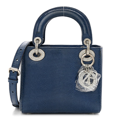 Christian Dior Lizard Swarovski Crystal Mini Lady Dior Blue 1 of 11