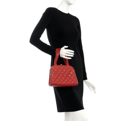 Chanel Caviar Quilted Frame Bag Red 2 of 8
