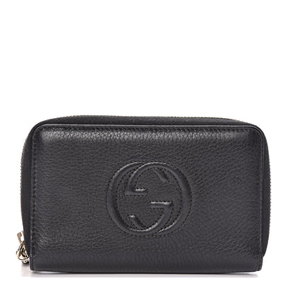 Gucci Pebbled Calfskin Medium Soho Zip Around Wallet Black 1 of 8