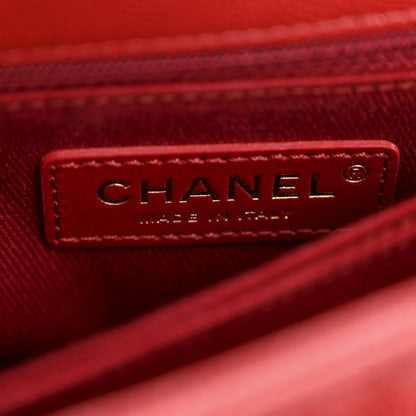 Chanel Caviar Lizard Embossed Quilted Mini Coco Handle Flap Red 6 of 11